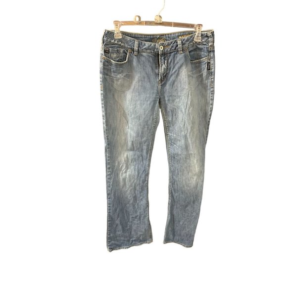 Silver Jeans Womens Size 33 Mitsu Bootcut Light Wash Distressed jeans - Picture 1 of 5